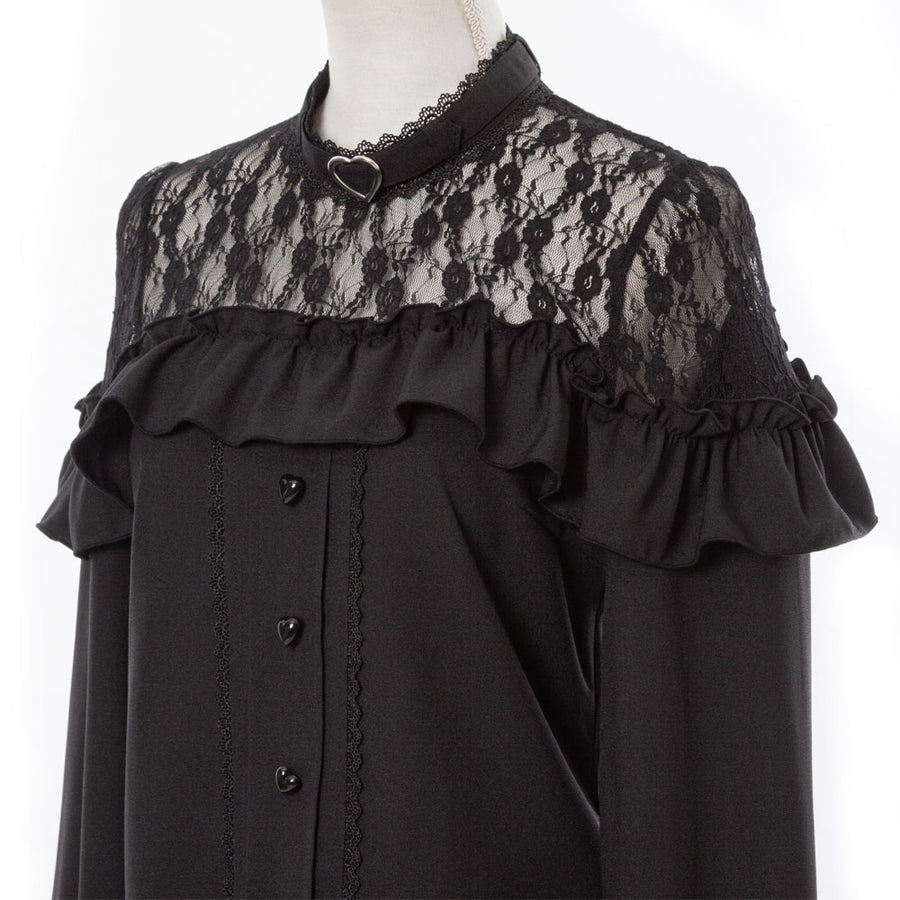 Dear My Love "Heart Choker Lace Frill" blouse