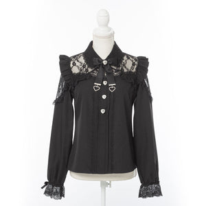 Dear My Love Whip "Lace Frill Heart Bijou" blouse