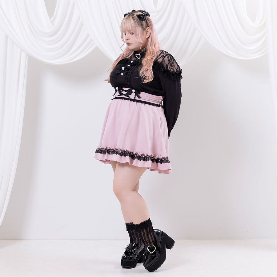 Dear My Love Whip "Heart Bijou Ribbon Frill" skirt