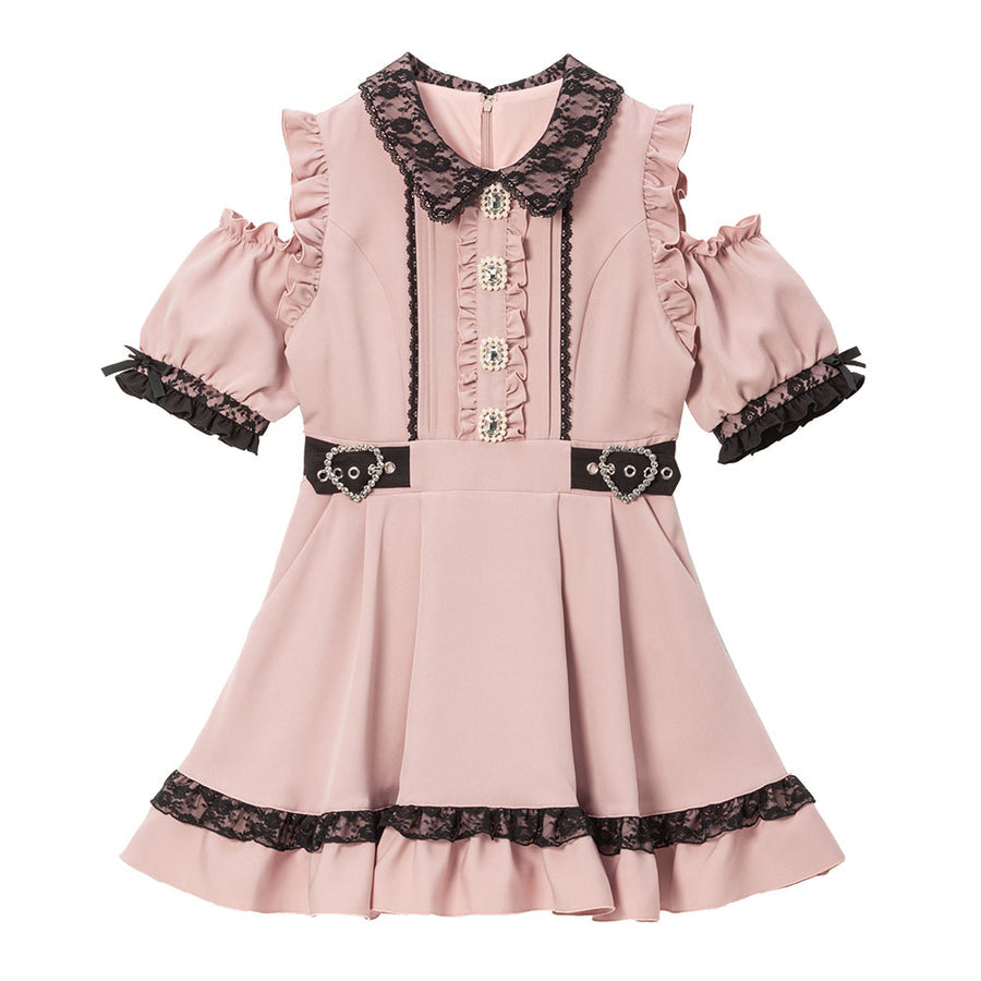 Dear My Love jirai kei off-shoulder frill dress