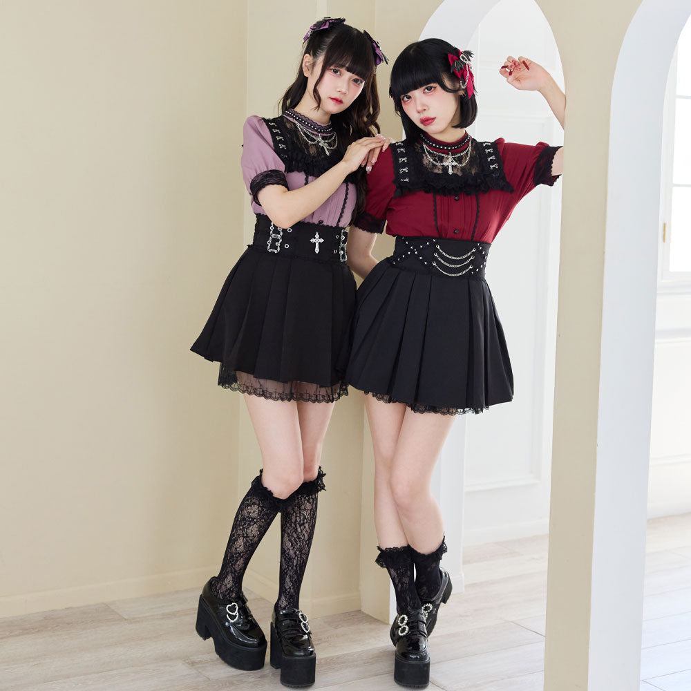 Dear My Love chain choker lace blouse