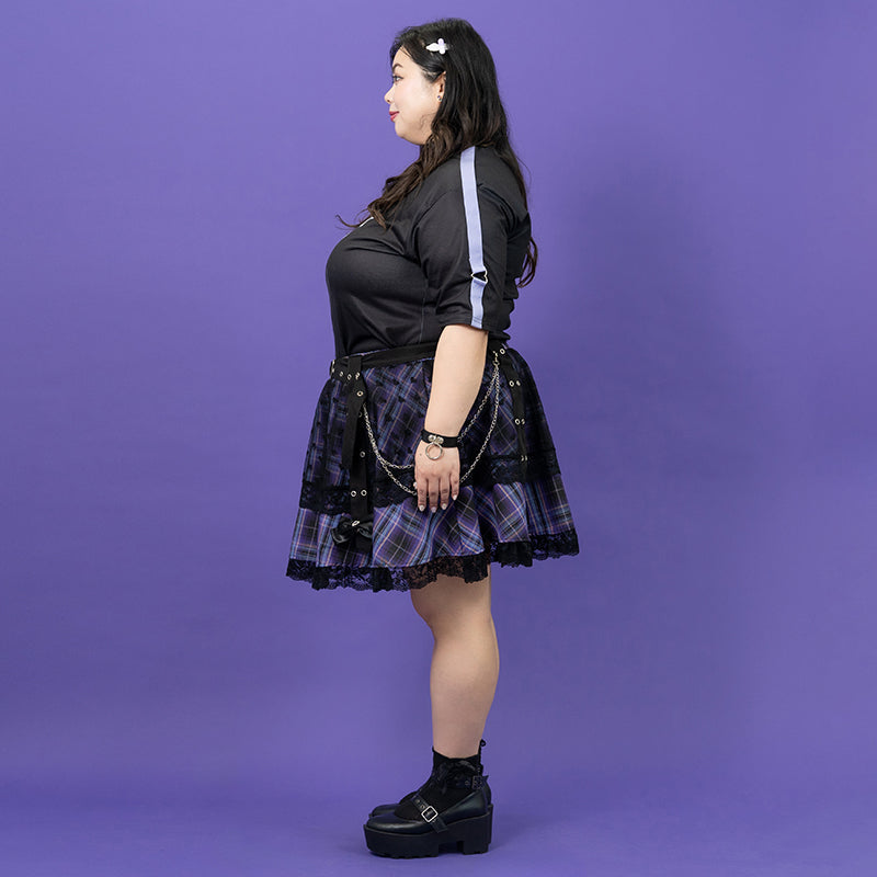 ACDC RAG “Love Punk” plus size purple skirt