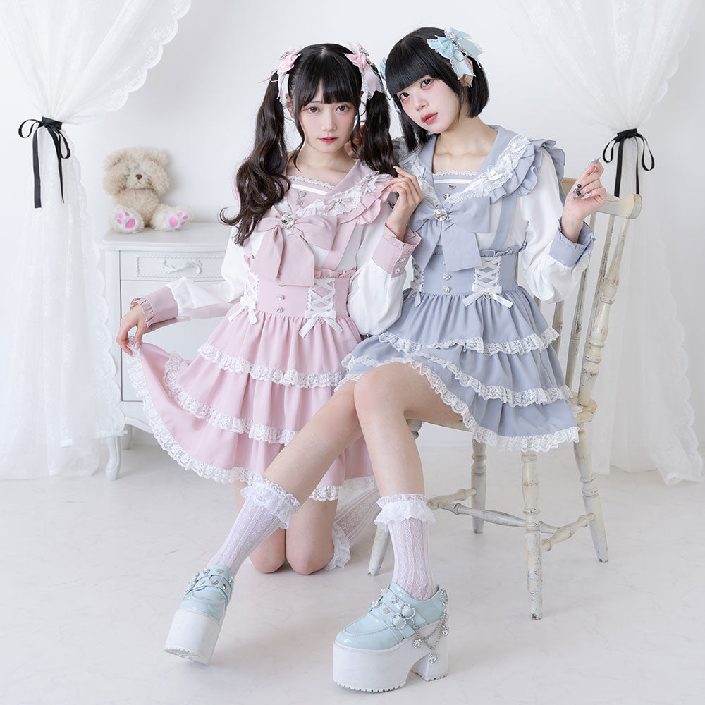 Dear My Love heart bijou lace up skirt