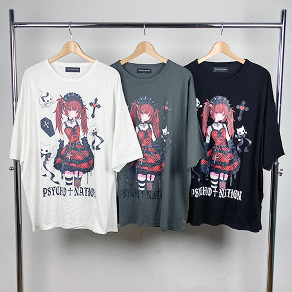 Psycho Nation x Rene "Gothic" black t-shirt