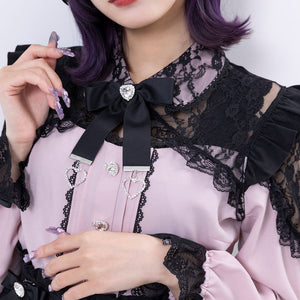 Dear My Love Whip "Lace Frill Heart Bijou" blouse