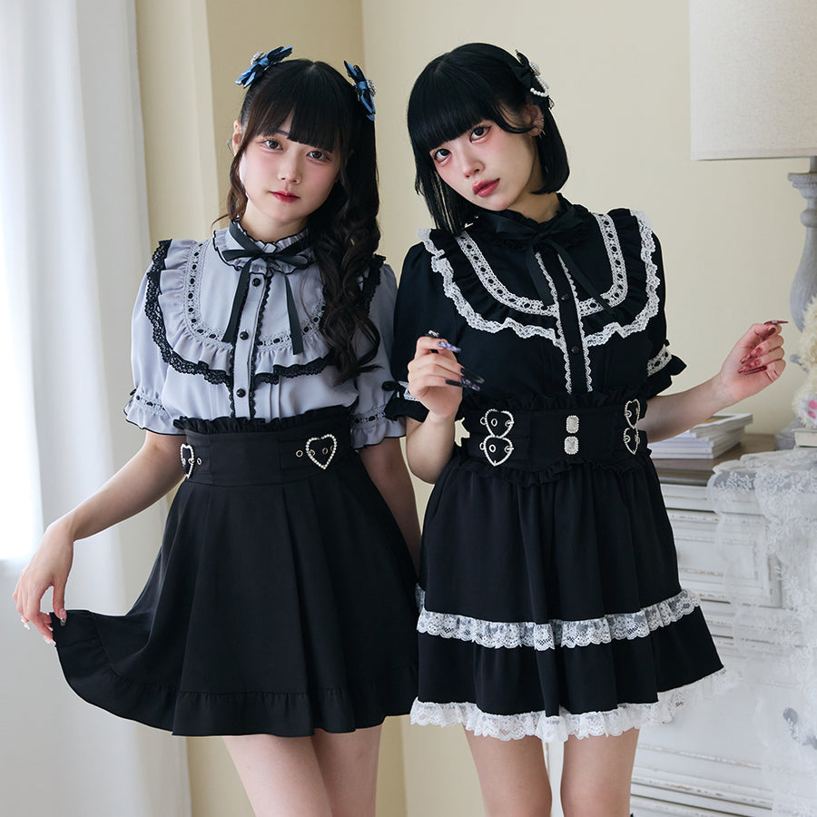 Dear My Love Whip "Frill Lace Ribbon Yoke" blouse