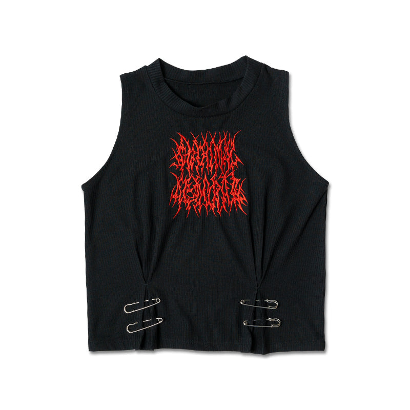 ACDC RAG & Gloomy Bear dark sleeveless top