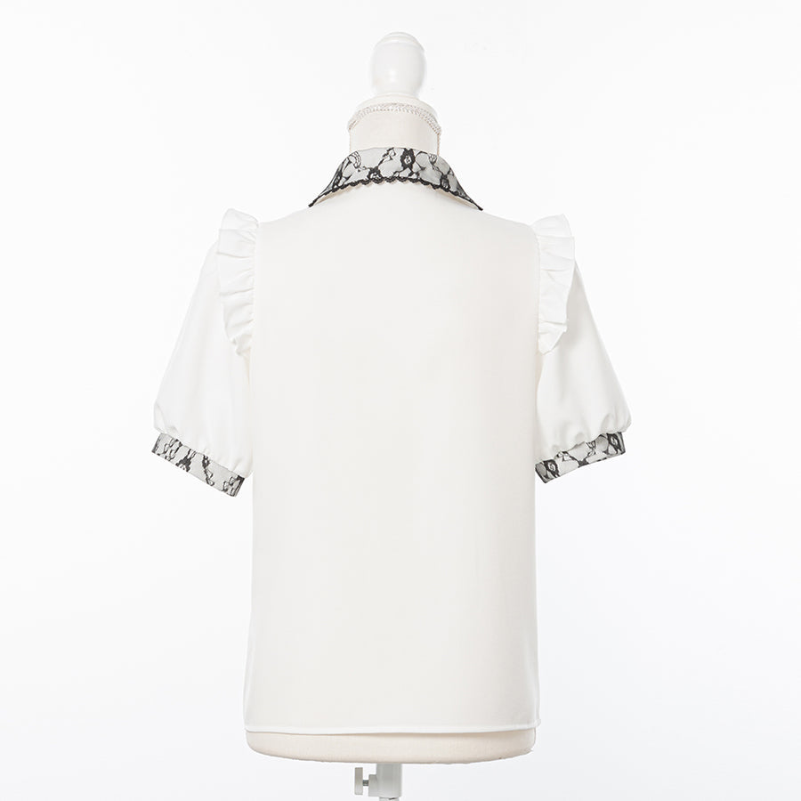 Dear My Love Whip "Bijou Ribbon Frill" blouse