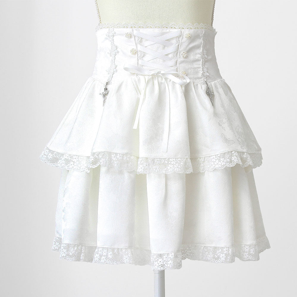 Dear My Love rose lace tiered skirt