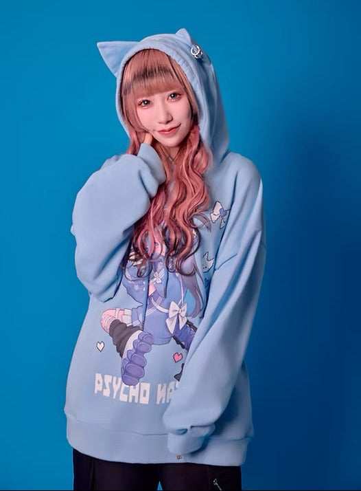 Psycho Nation x Rene collab "Gamer Cat" hoodie