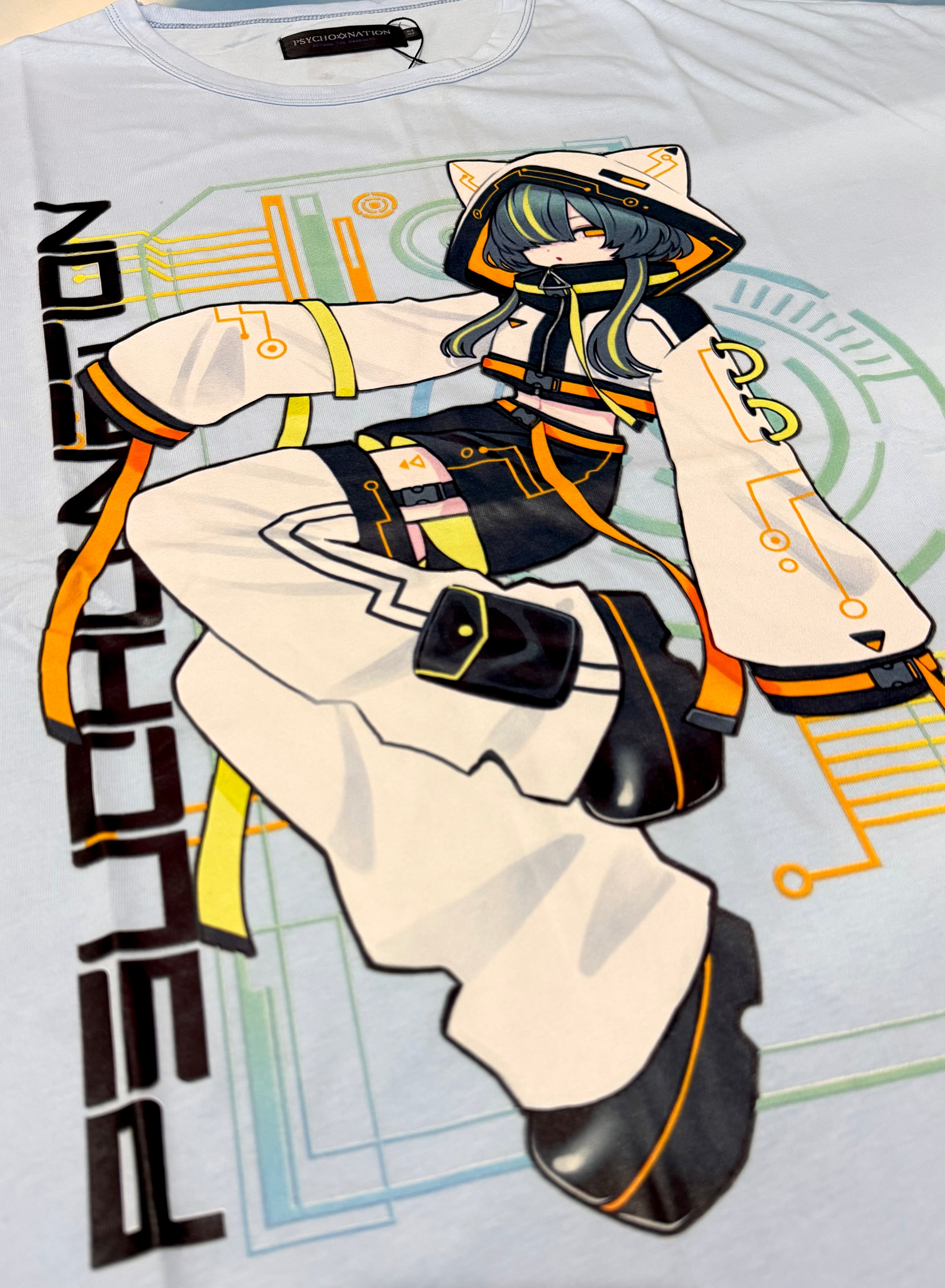 Psycho Nation x Rene "Cyberpunk" blue t-shirt ~ LAST ONE!