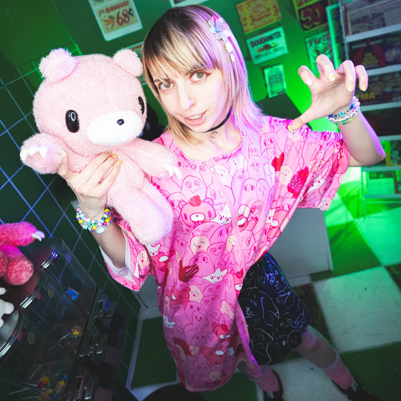 Ghost Girl Goods & Gloomy Bear collab "Ghostown" zip tee