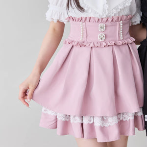 Dear My Love jirai kei double layered flare skirt