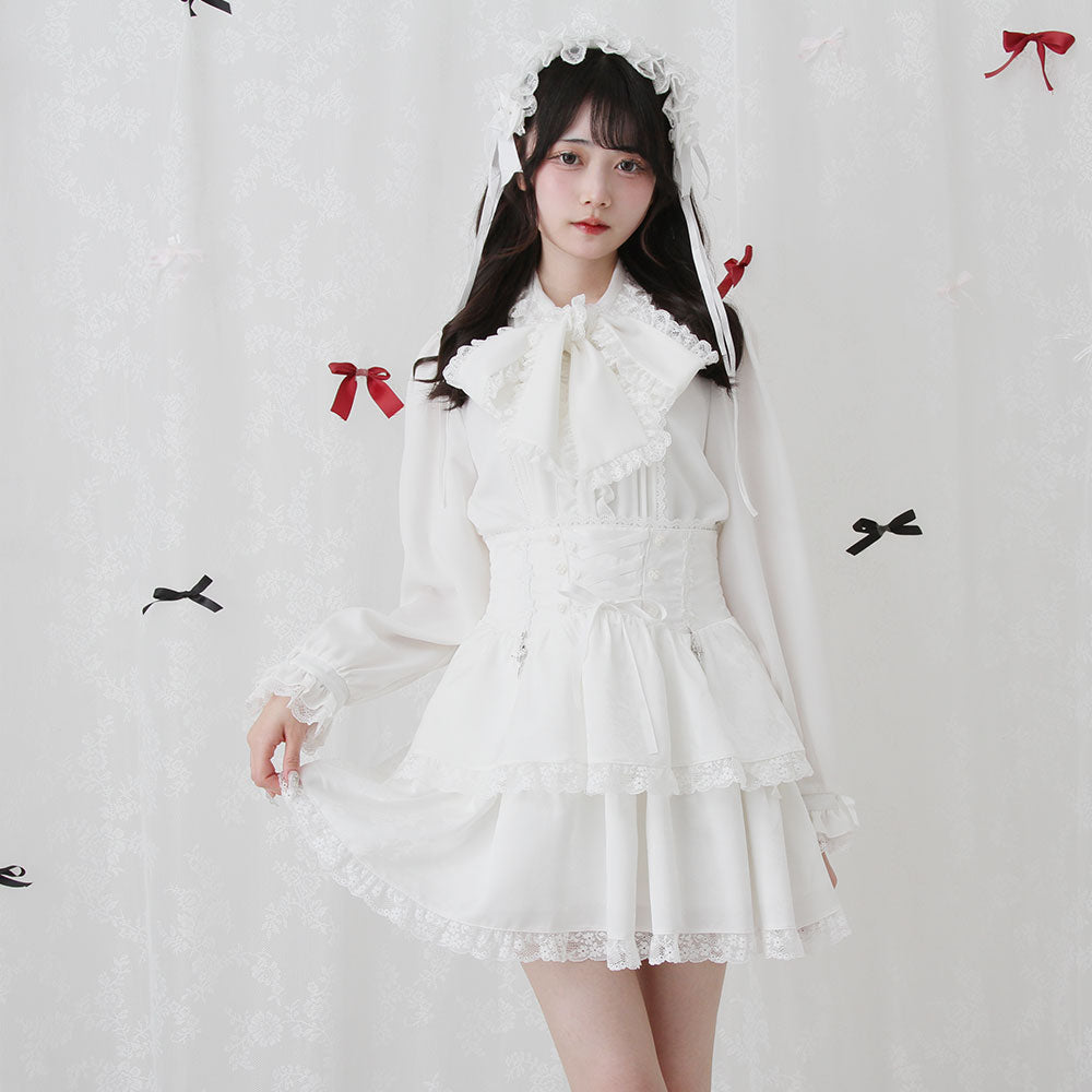 Dear My Love rose lace tiered skirt