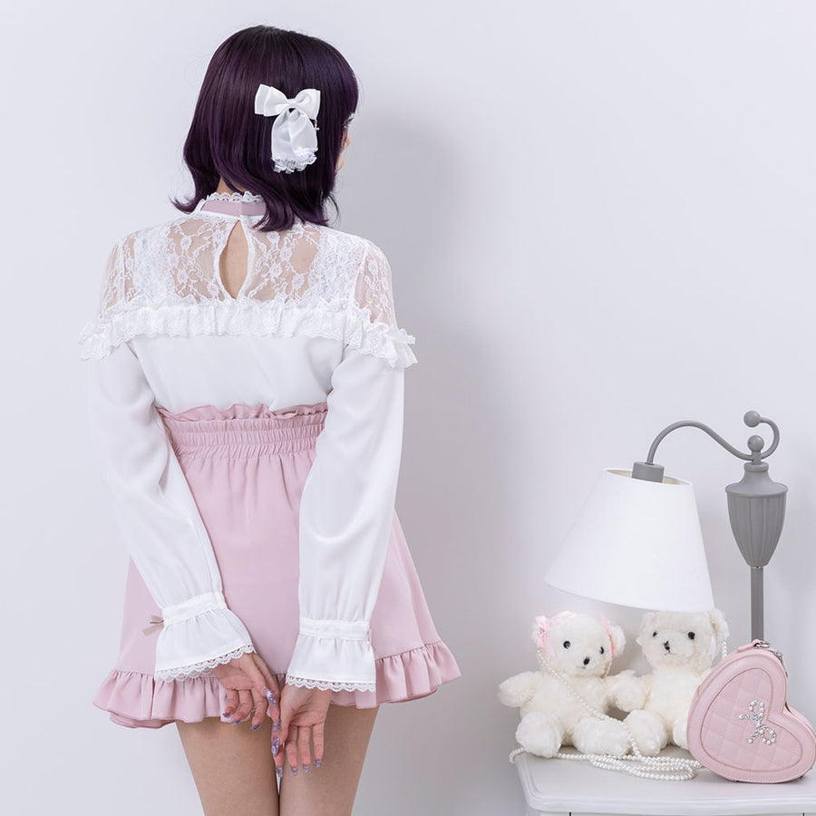 Dear My Love jirai kei off shoulder lace blouse