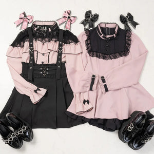 Dear My Love jirai kei heart suspenders skirt