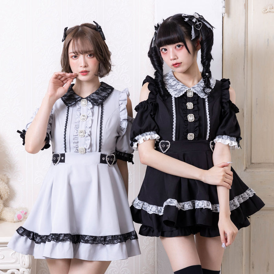 Dear My Love jirai kei off-shoulder frill dress