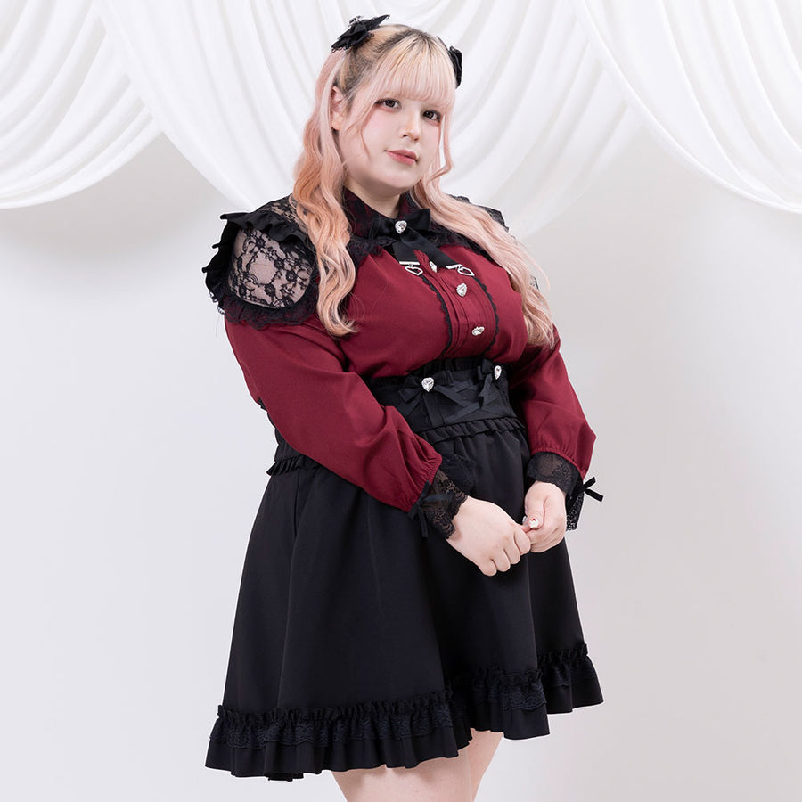 Dear My Love Whip "Lace Frill Heart Bijou" blouse