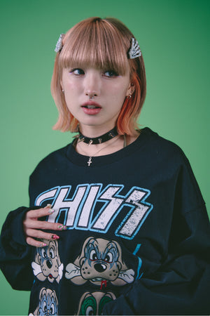 Galfy "CHISS" oversized black sweatshirt