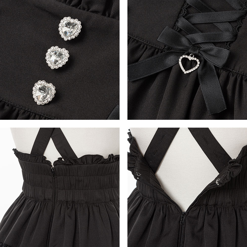 Dear My Love heart bijou lace up skirt