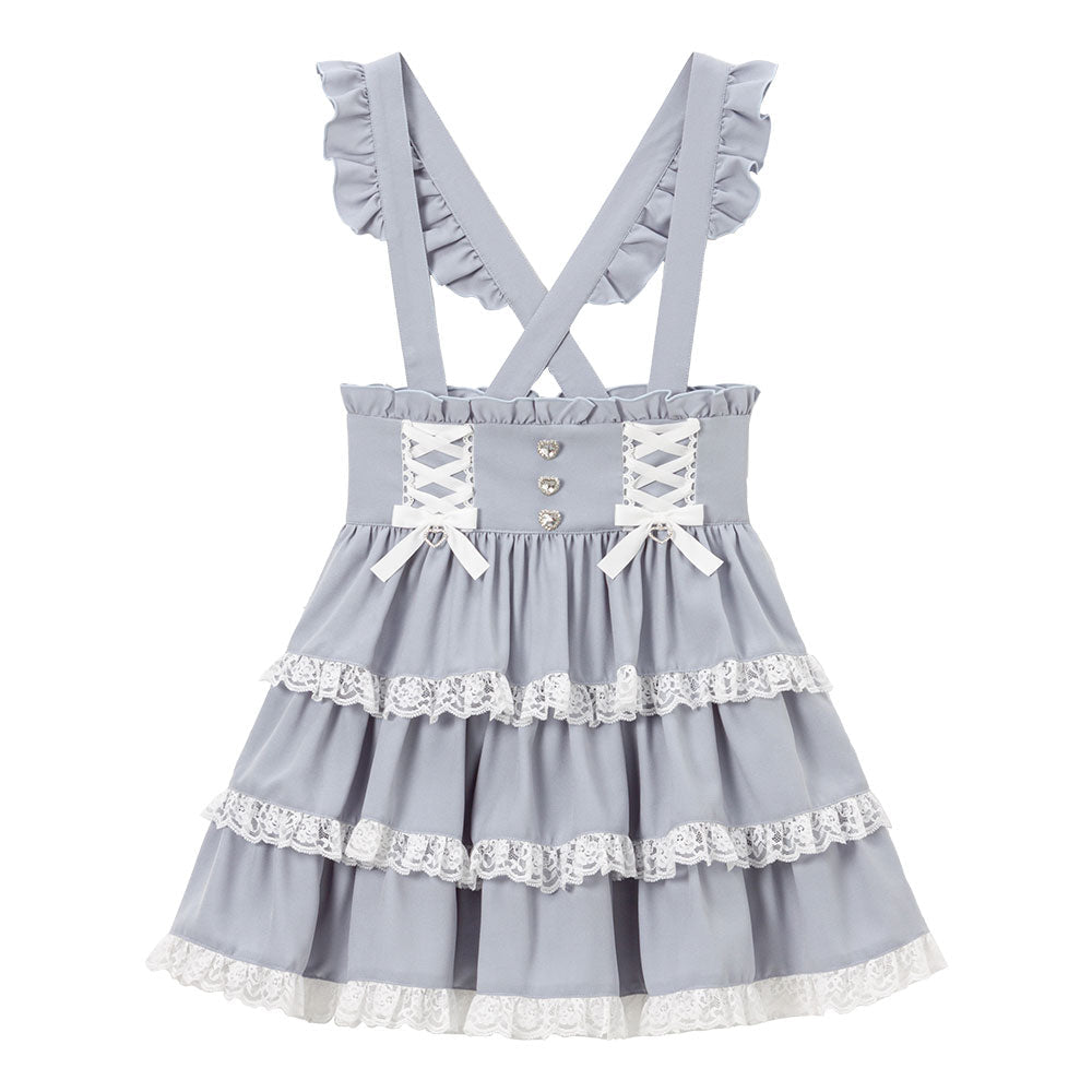 Dear My Love heart bijou lace up skirt