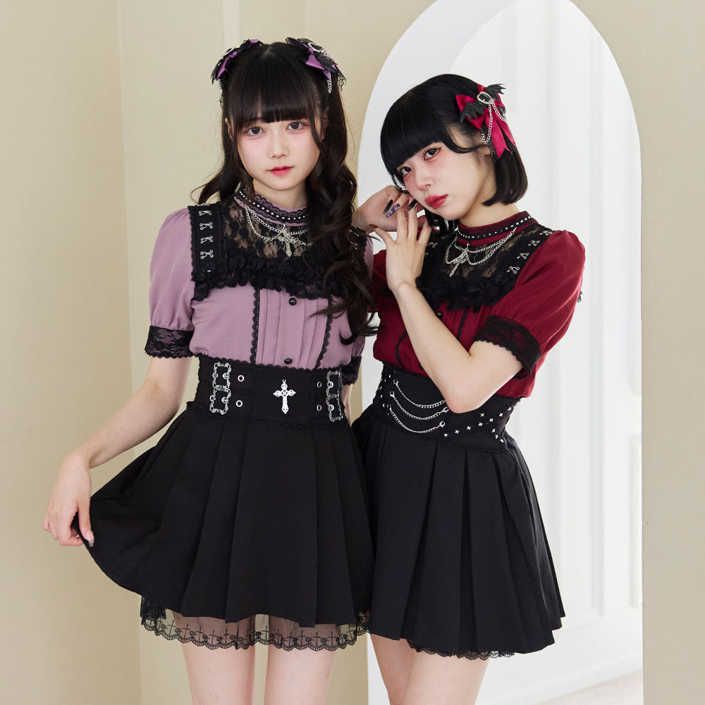 Dear My Love chain choker lace blouse