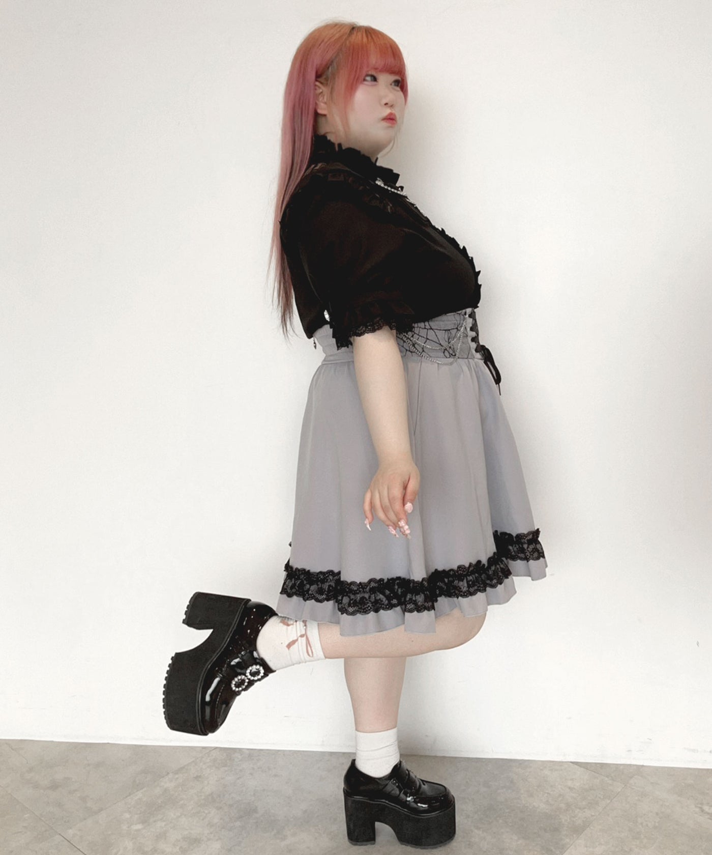 Dear My Love Whip heart belt bijou blouse