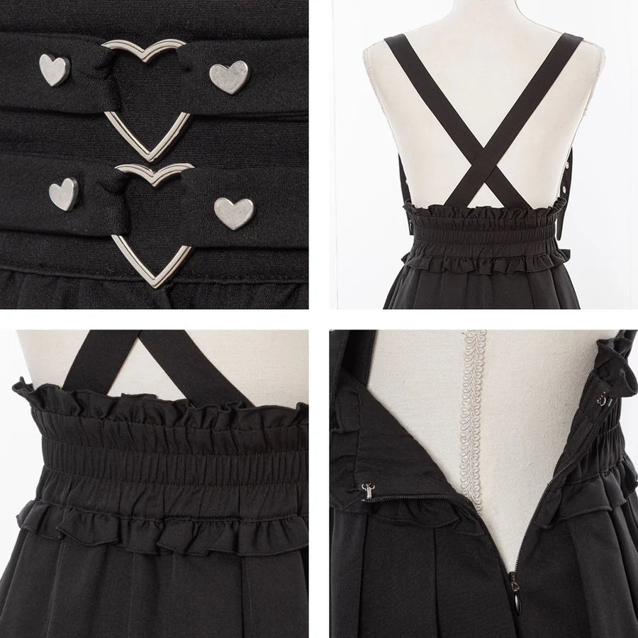 Dear My Love jirai kei heart suspenders skirt