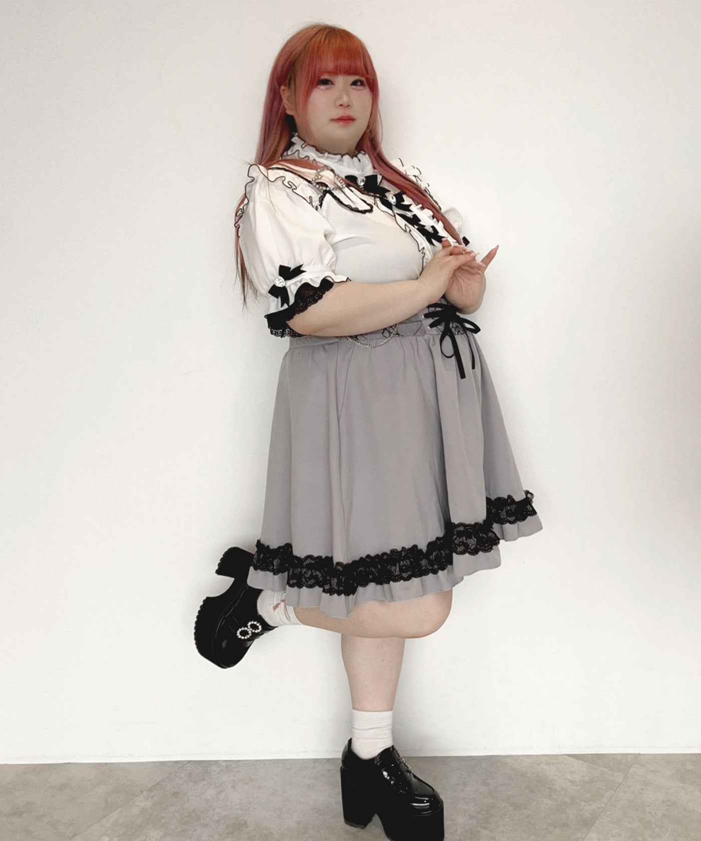 Dear My Love Whip heart belt bijou blouse