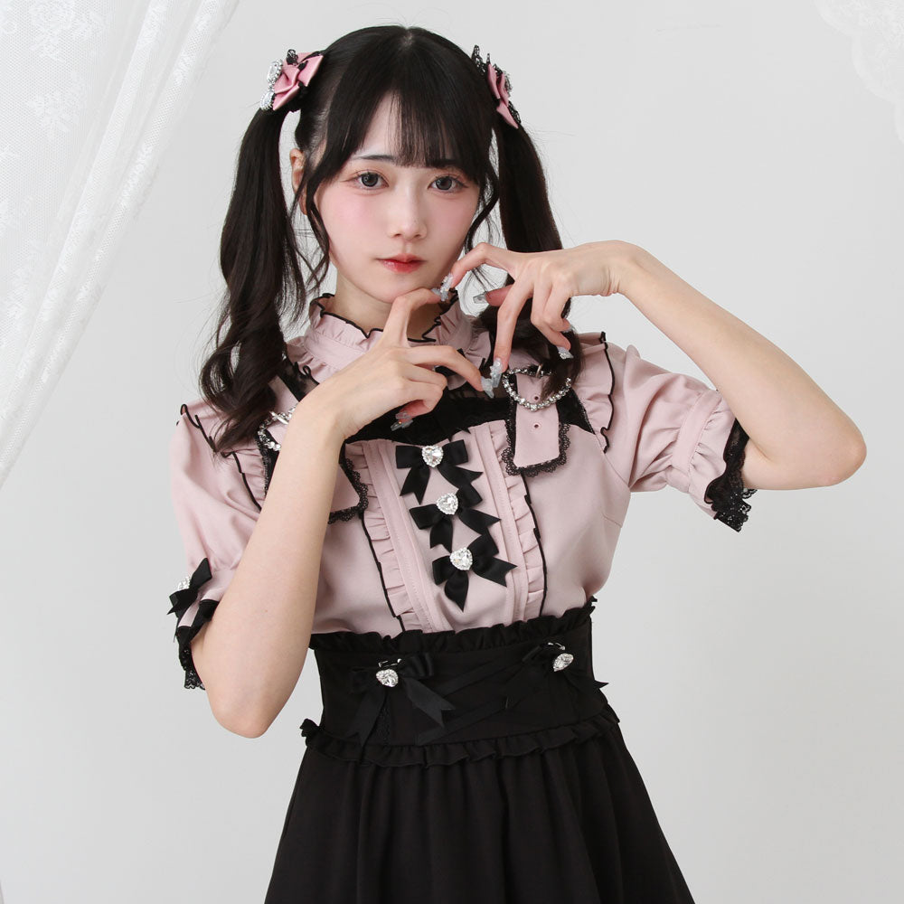 Dear My Love Heart Belt Bijou blouse