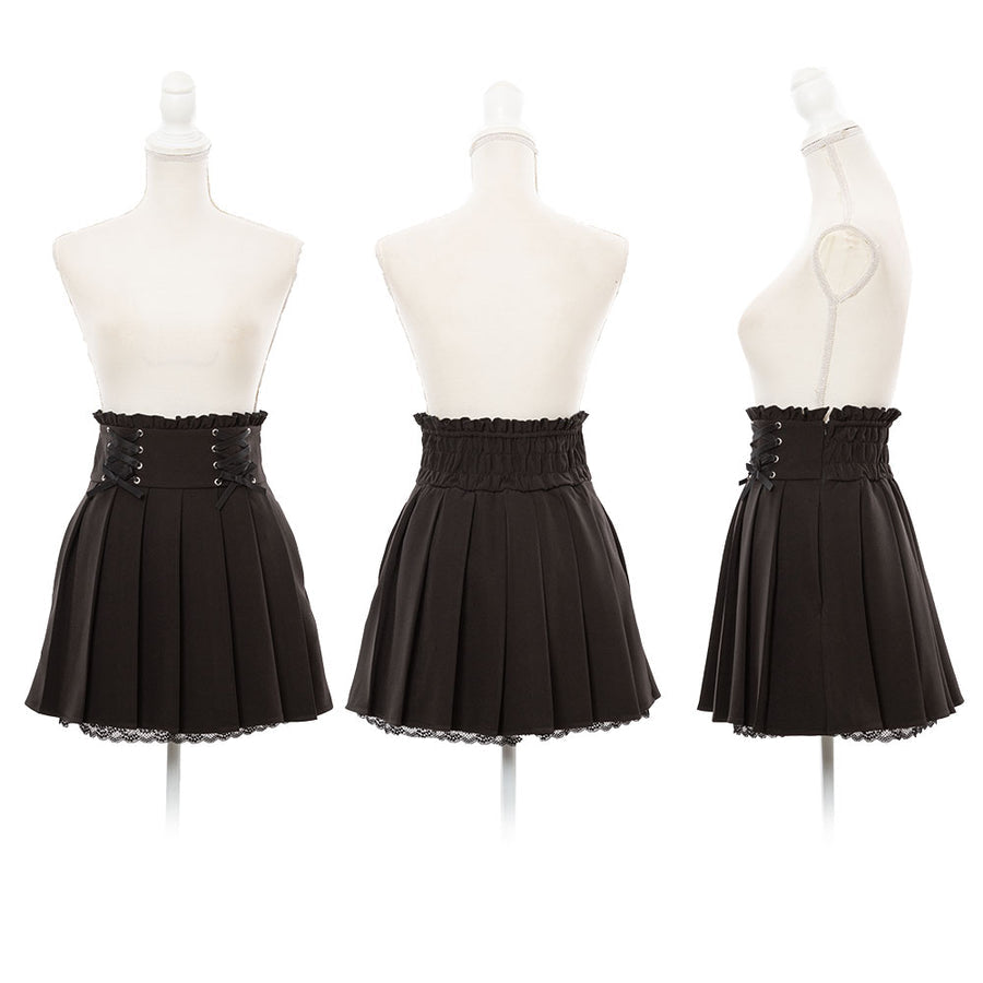 Dear My Love jirai kei "Suspenders Frill Lace-up Pleated" skirt