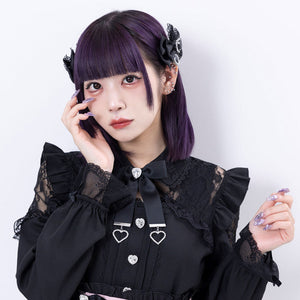 Dear My Love Whip "Lace Frill Heart Bijou" blouse