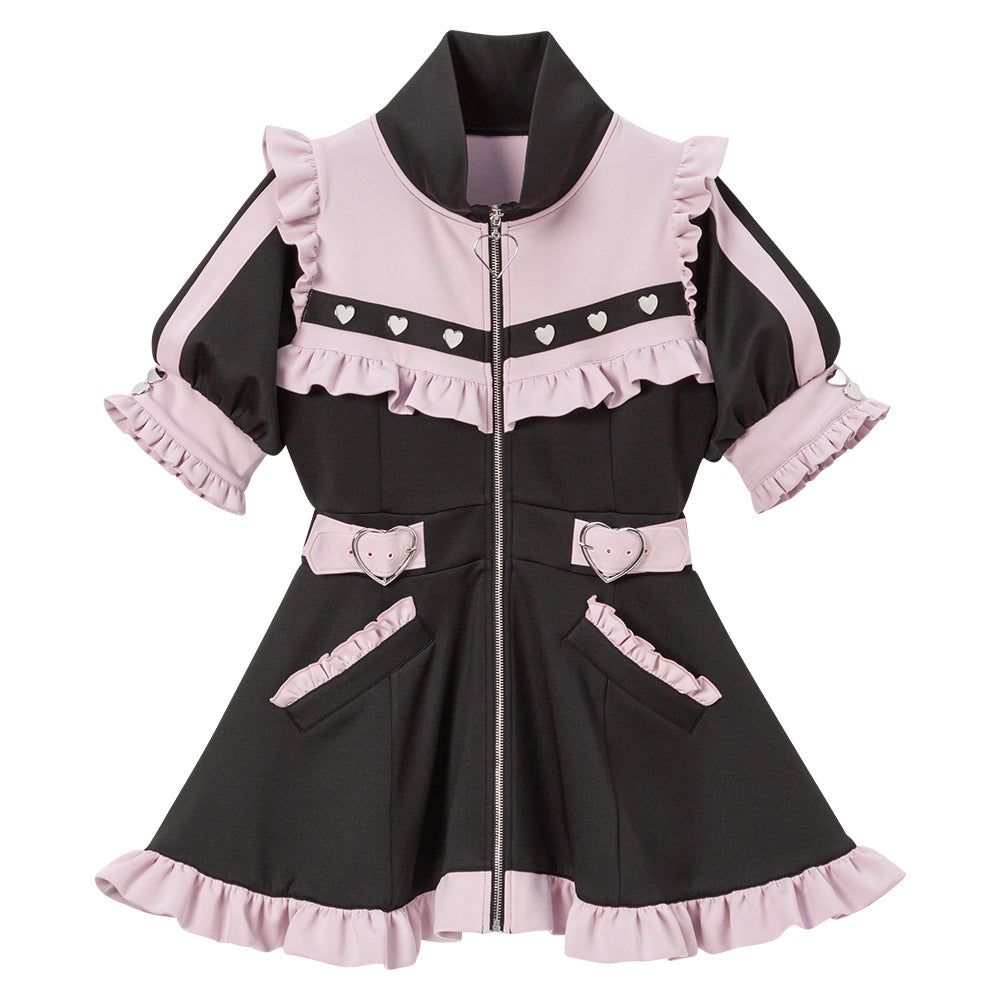 Dear My Love frill Jersey dress