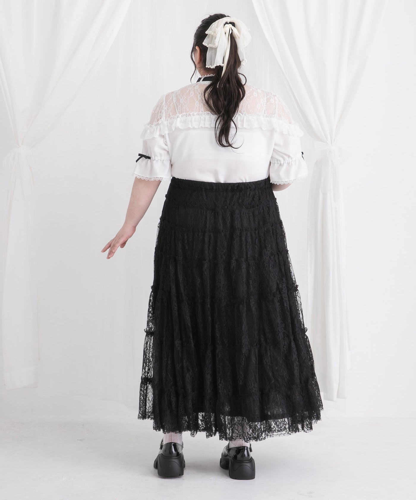 Dear My Love Whip heart bijoux ribbon blouse