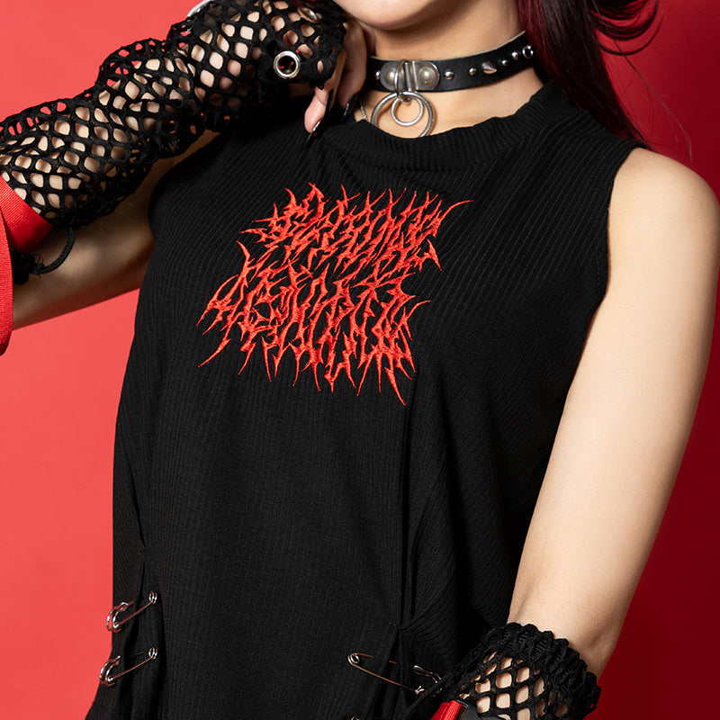 ACDC RAG & Gloomy Bear dark sleeveless top