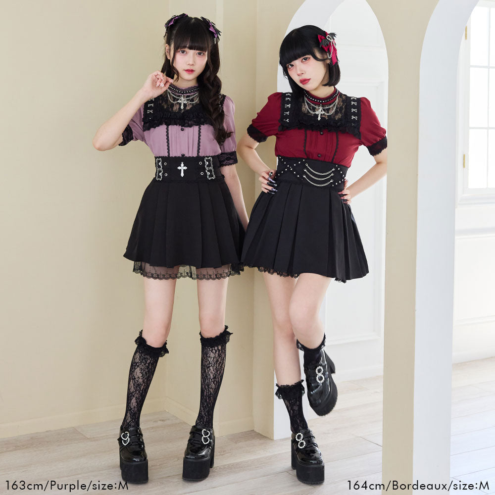 Dear My Love chain choker lace blouse