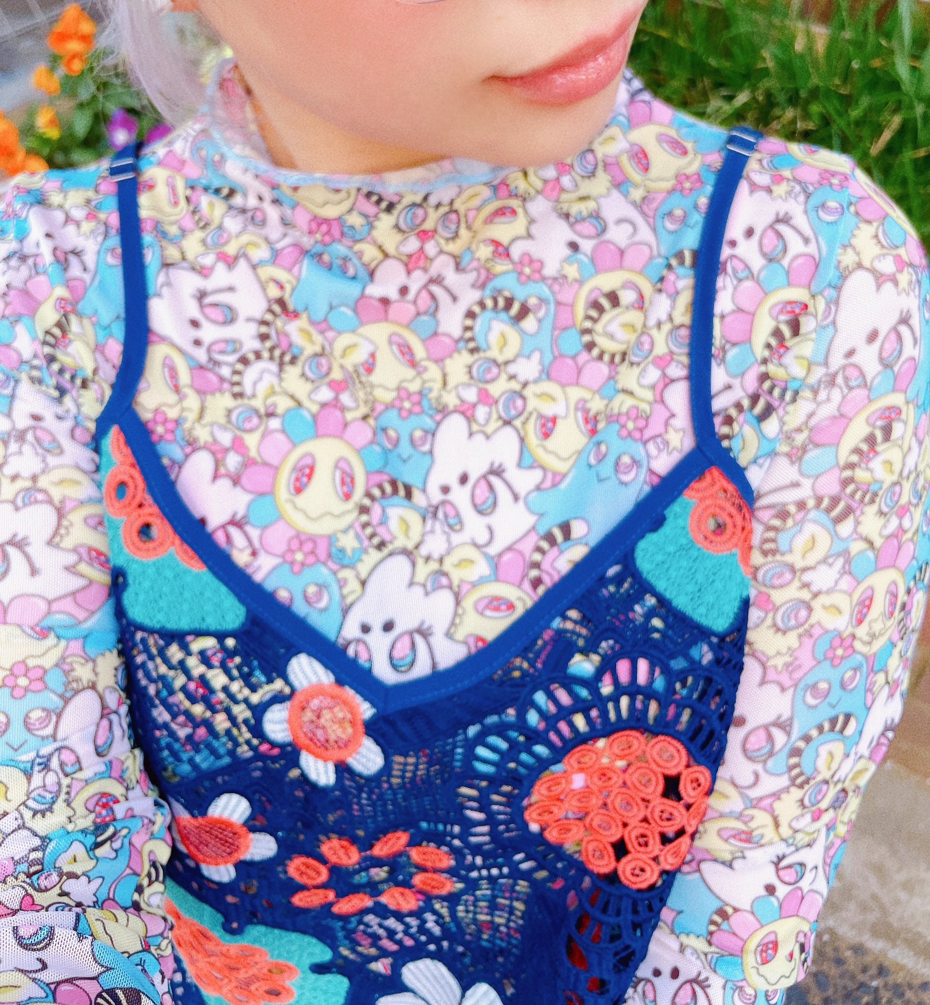 Ghost Girl Goods & 90884 “Happy Friends" collection mesh top