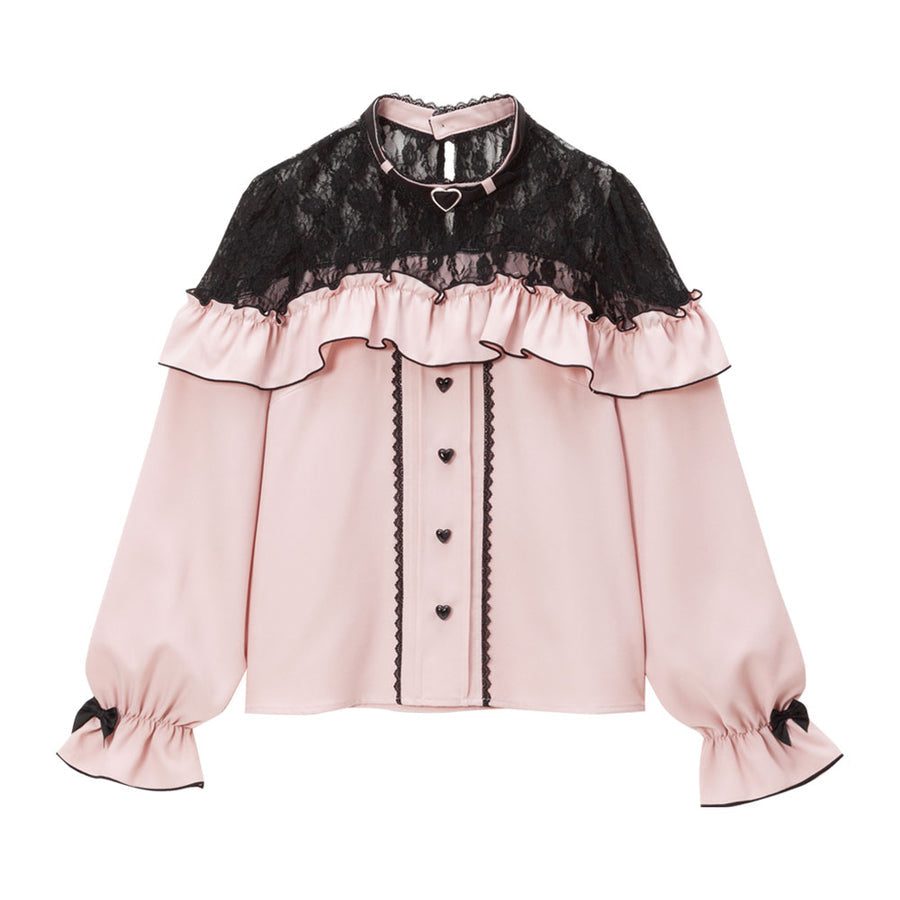 Dear My Love "Heart Choker Lace Frill" blouse