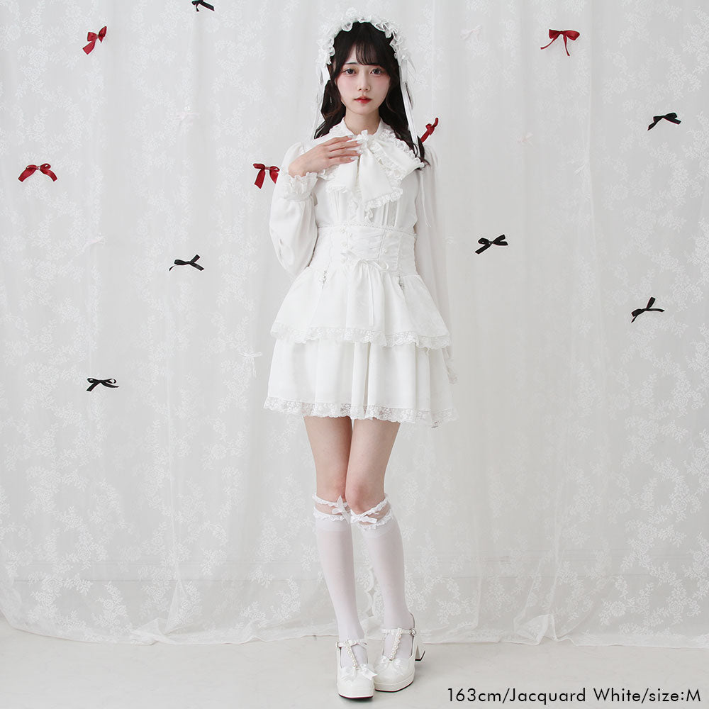 Dear My Love rose lace tiered skirt