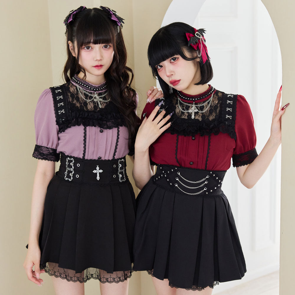 Dear My Love chain choker lace blouse