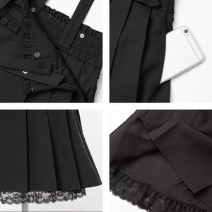 Dear My Love jirai kei heart suspenders skirt