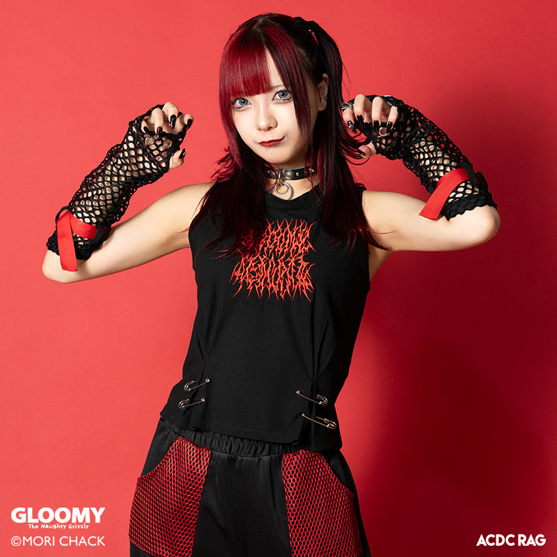 ACDC RAG & Gloomy Bear dark sleeveless top