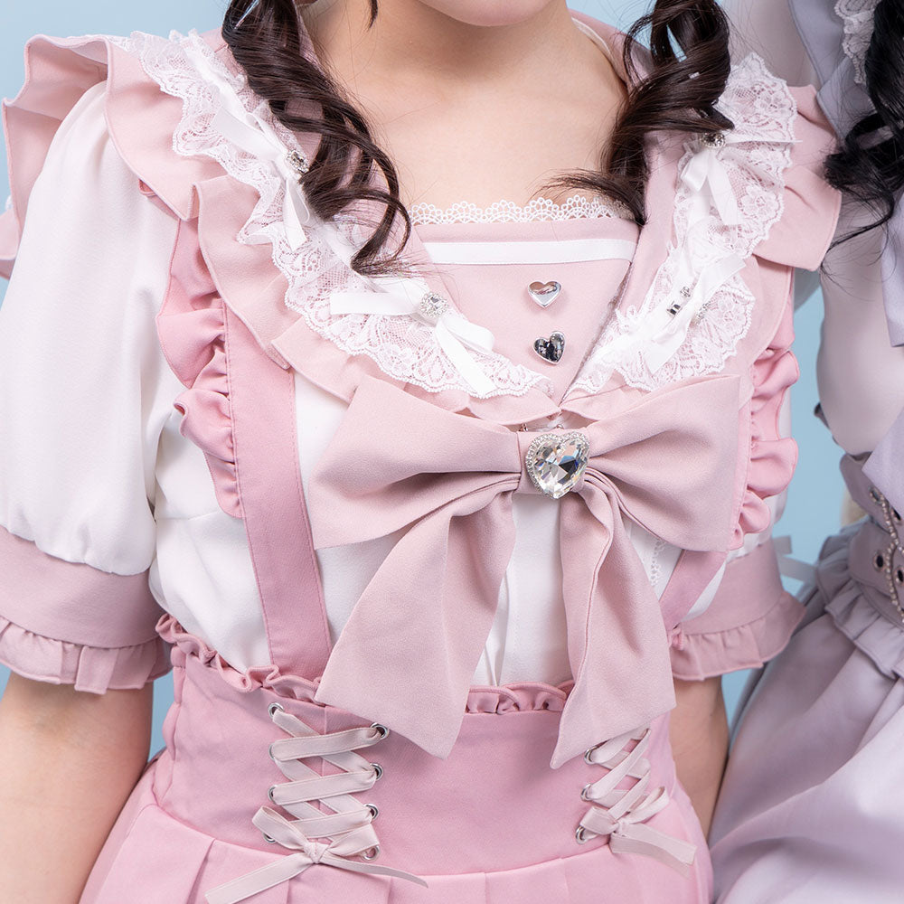 Dear My Love heart ribbon frill sailor blouse