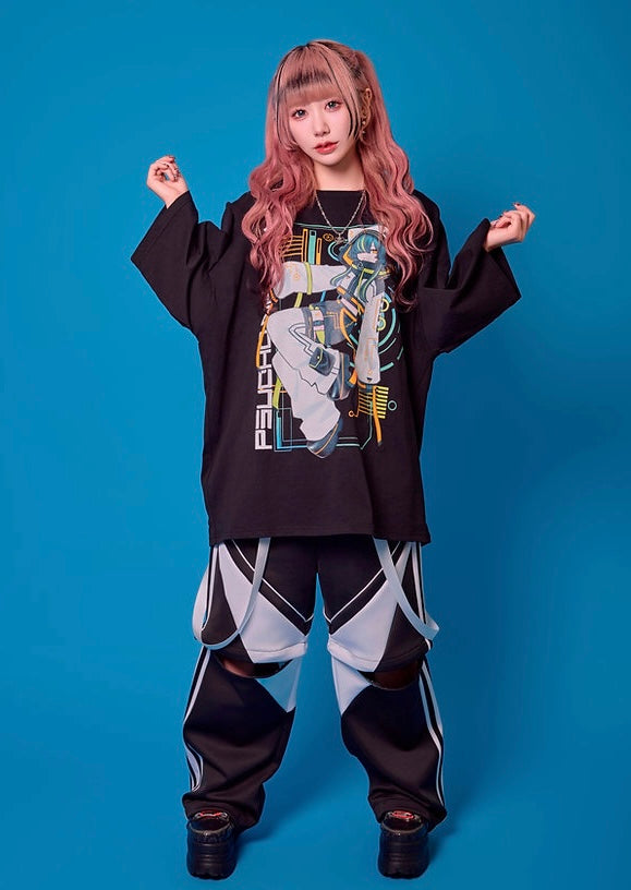 Psycho Nation x Rene "Cyberpunk" black t-shirt ~ LAST ONE!