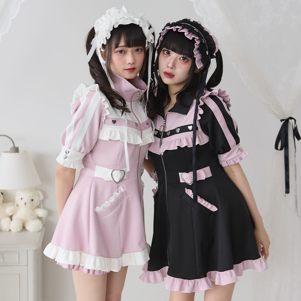 Dear My Love frill Jersey dress