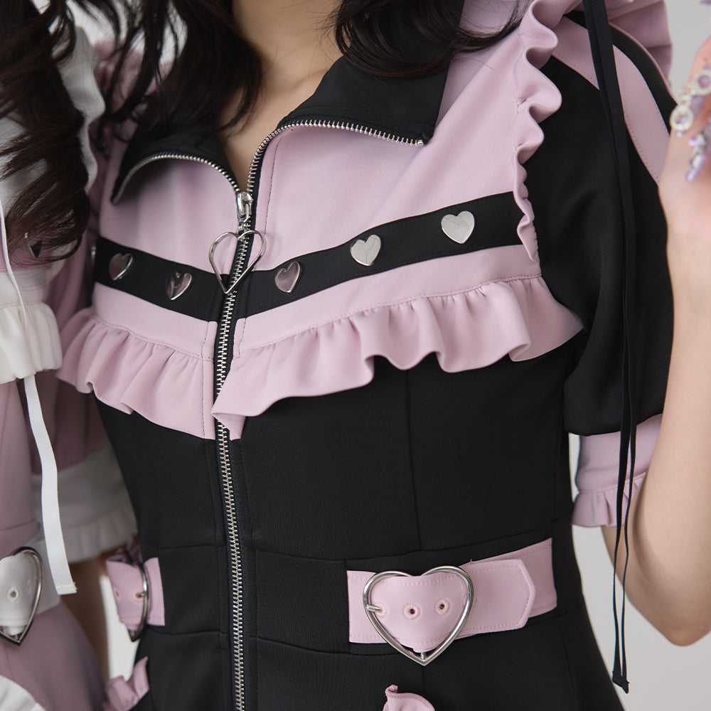 Dear My Love frill Jersey dress