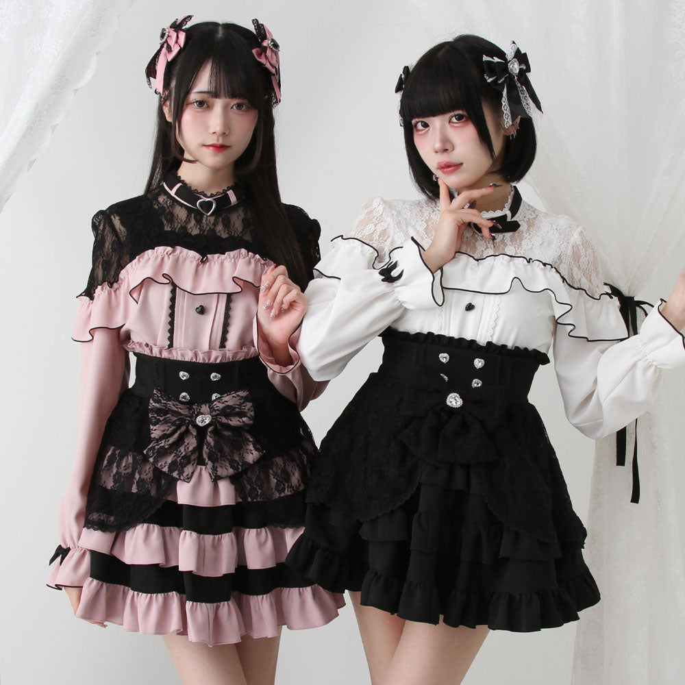 Dear My Love frilly lace ribbon skirt