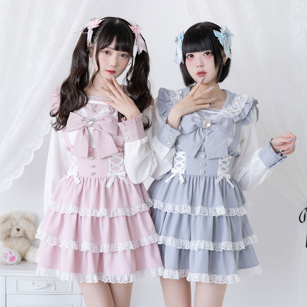 Dear My Love heart bijou lace up skirt