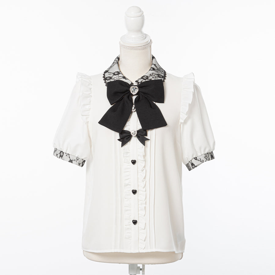 Dear My Love Whip "Bijou Ribbon Frill" blouse