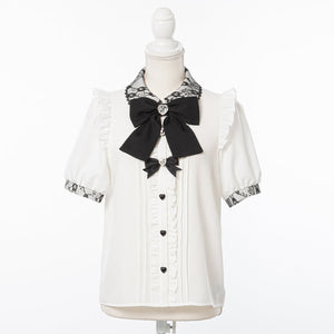 Dear My Love Whip "Bijou Ribbon Frill" blouse